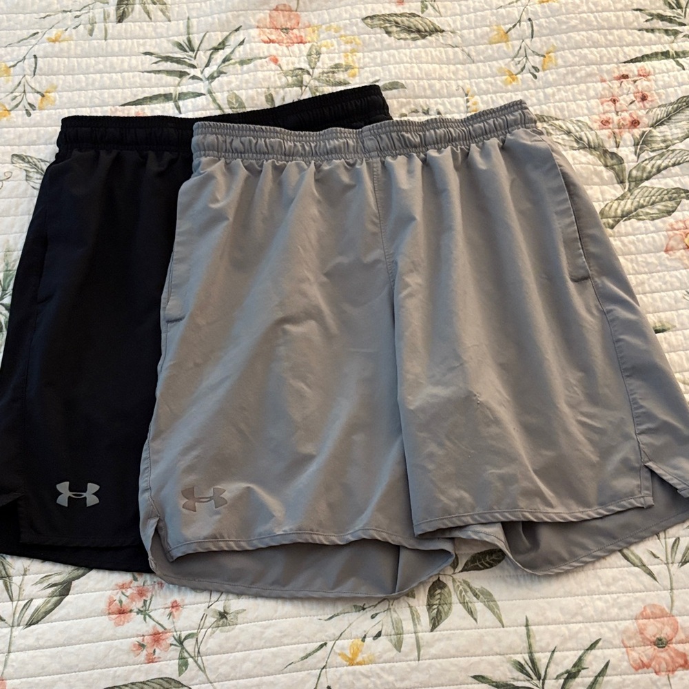 Under Armour Black and Gray Performance Shorts